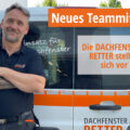 alt="Neues Teammitglied Mario Lang vor Dachfenster-Retter-Auto"